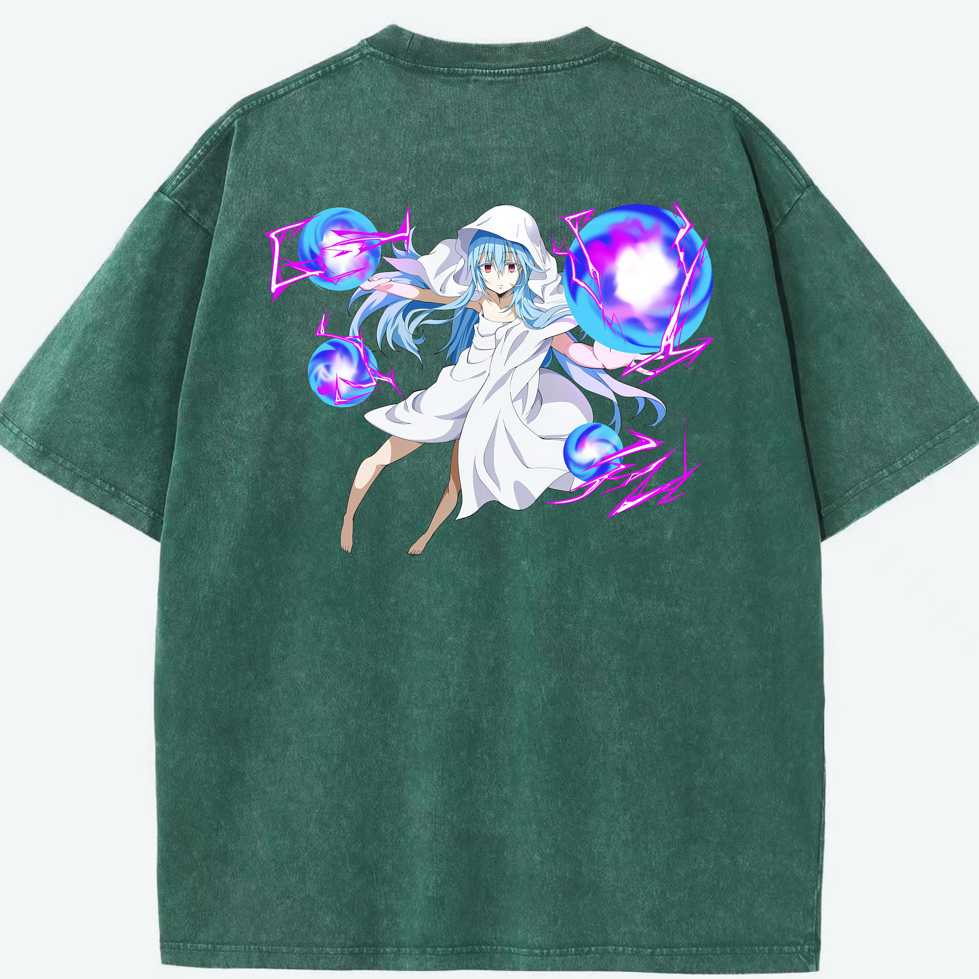 （画像用） 転スラ Regarding Reincarnated to Slime 綿100% ヴィンテージ風 半袖Tシャツ（背面プリント）